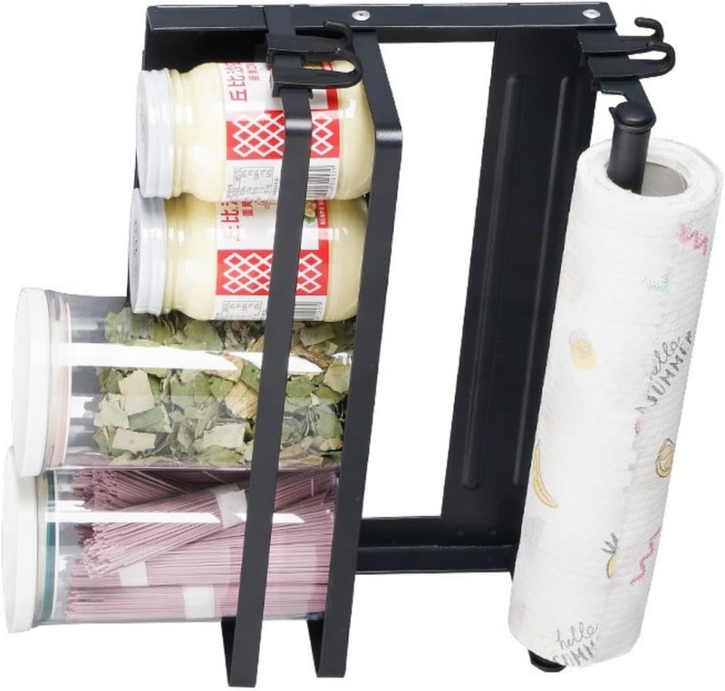 Foldable Seasonings Organizers with Strong Base Refrigerator Door Storage Rack for Kitchen Utensils Space Efficient Design Foldable Fridge Storage Rack - Image 1