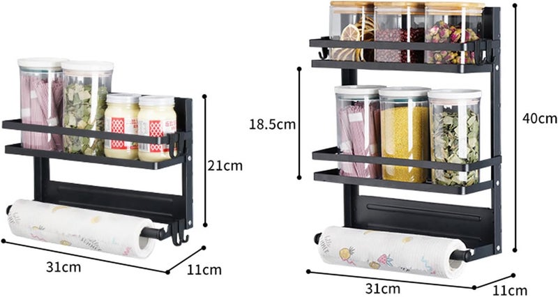 Foldable Seasonings Organizers with Strong Base Refrigerator Door Storage Rack for Kitchen Utensils Space Efficient Design Foldable Fridge Storage Rack - Image 5