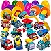 stargo 8 Pack Colorful Prefilled Easter Eggs Bulk with Toys Mini Car Set Construction Engineering Vehicles PullBack Cars Plastic Easter Eggs Filled Basket Fillers Party Favors Boys Goodie Bags - Image 2
