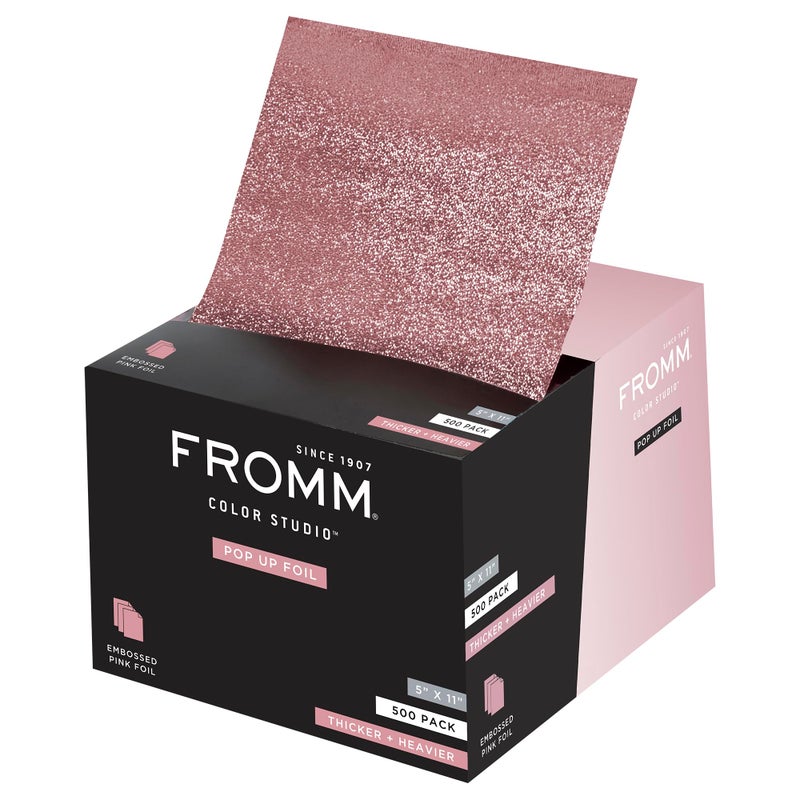 Fromm Pop Up Hair Foils Light Pink Foils Cosmetology Supplies Hairstylist Essentials Lightweight Ideal for Highlighting and Coloring Precut 5 x 11 500 Foil Sheets