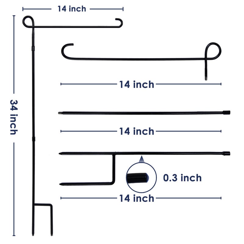 YEAHOME Garden Flag Stand Holder, Premium Yard Flag Holder Weather-Proof Metal Powder-Coated Flagpole for American Flag, Christmas Garden Flag, Outdoor Garden Decor Decoration - Image 5
