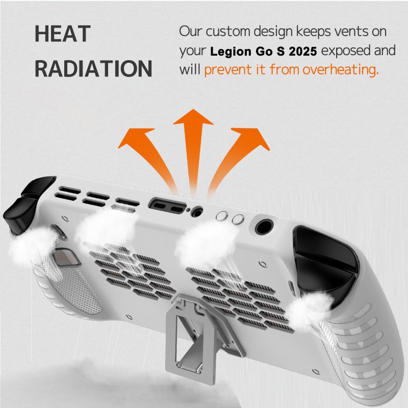 NINKI Protective Cover for Lenovo Legion GO S 8â€ Case 2025 with Kickstand,Silicone Shock-Absorption Lightweight Dockable Protective Grip Case for Lenovo Legion GO S Protector Bumper Accessories White - Image 4