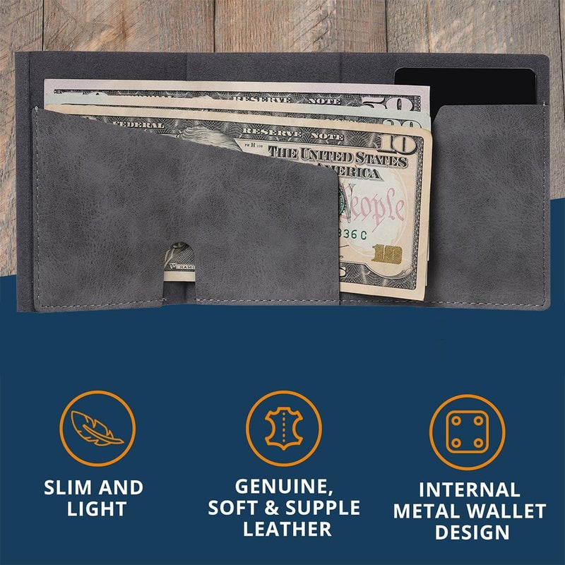 Conceal Plus Smart Pop Up Wallet for Men | RFID Blocking Minimalist Slim Wallet with Card Ejector | PU Leather Front Pocket Wallet | Compact Travel Card Holder for 4-6 Cards & Cash - Image 5