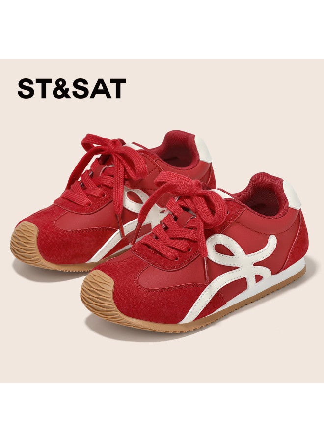 St&sat Kids Sports Shoes Autumn New Girls Running Shoes Boys Training Shoes Rouge Red Size 31 - Image 1