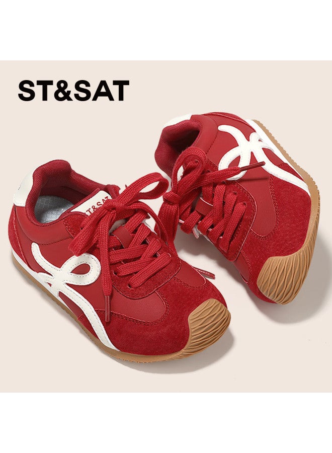St&sat Kids Sports Shoes Autumn New Girls Running Shoes Boys Training Shoes Rouge Red Size 31 - Image 2