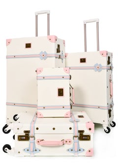 MORANO Classic MORANO  Leather Travel Bags 4 Pieces with Rotating Wheels and a Safety Lock  - Image 2
