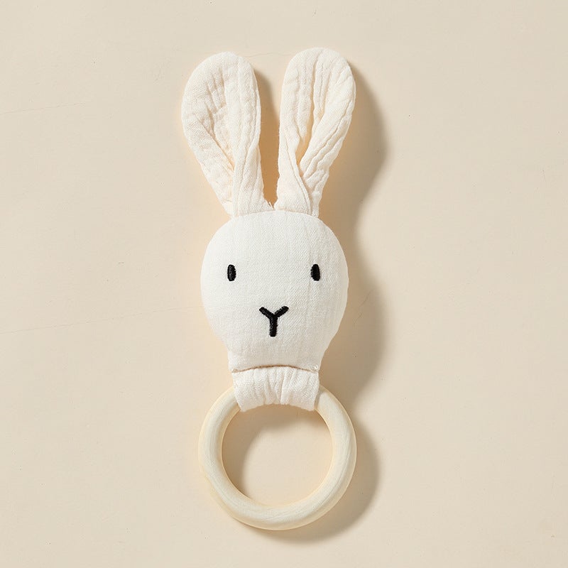 Kapok Yarn Baby Comfort Towel Doll – All-Cotton Bunny Rattle Pendant for Infants - Image 3