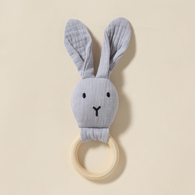 Kapok Yarn Baby Comfort Towel Doll – All-Cotton Bunny Rattle Pendant for Infants - Image 1