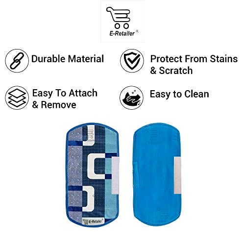 E-Retailer® Exclusive Combo Set of Appliances Cover (1 Pc. of Fridge Top Cover, 2 Pc. of Refrigerator Handle Cover and 4 Pc. Of Refrigerator Mat/Fridge Shelf Mat) ( Blue, Design-Box, Set Contains- 7 Pcs) - Image 5