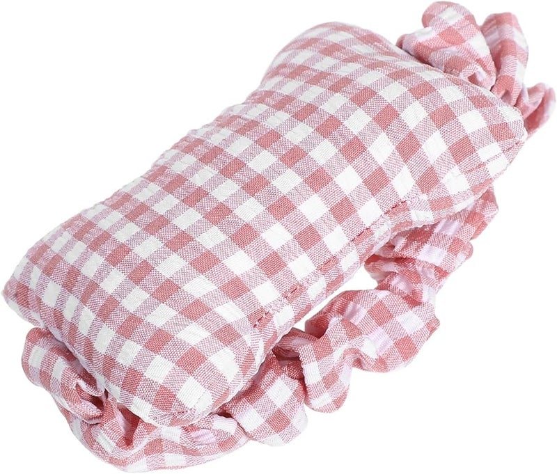 Pink Grid Pattern Laptop Mouse And Keyboard Wrist Rest Pad For Office Desk Support - Image 1