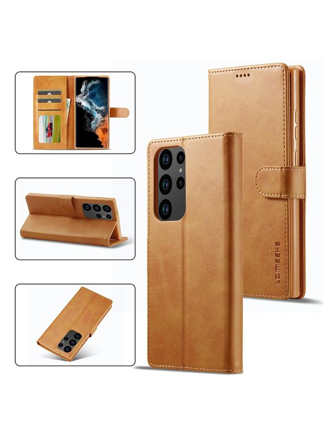 The Bros Case For Samsung Galaxy S23 Ultra 5G Calf Texture Horizontal Flip Leather Phone Case