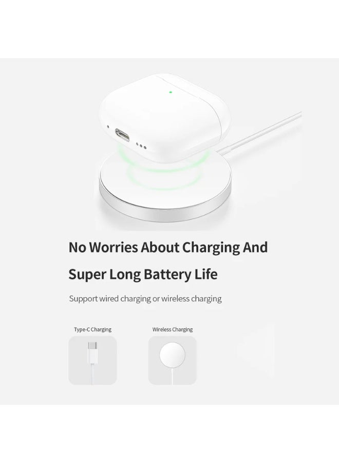 ريتشي ريشي AirPods Pro G600C Pro – سماعات أذن لاسلكية TWS مع إلغاء الضوضاء النشط (ANC)، ووضع الشفافية، وبلوتوث 5.3، وشحن سلكي ولاسلكي، وعمر بطارية طويل – أبيض - Image 2