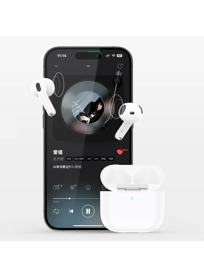 ريتشي ريشي AirPods Pro G600C Pro – سماعات أذن لاسلكية TWS مع إلغاء الضوضاء النشط (ANC)، ووضع الشفافية، وبلوتوث 5.3، وشحن سلكي ولاسلكي، وعمر بطارية طويل – أبيض - Image 3