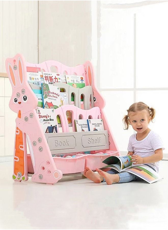 XIANGYU Creative Children's Bookshelf Animal Rabbit Modeling Floor Decoration School Picture Book Decoration Shelf  - Image 1
