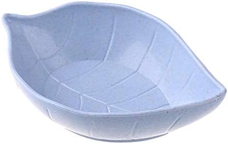 Aeyistry 4 Pcs Leaf Shape Sauce Dish Small Dipping Bowls Wheat Straw  PP Material Modern NatureInspired Style Round Bowls for Condiments  Appetizers - Image 2