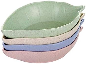 Aeyistry 4 Pcs Leaf Shape Sauce Dish Small Dipping Bowls Wheat Straw  PP Material Modern NatureInspired Style Round Bowls for Condiments  Appetizers - Image 1