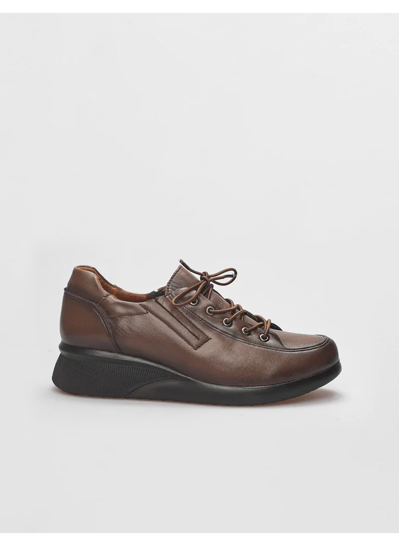 كاباني Genuine Leather Brown Lace-Up Women's Comfort Shoes