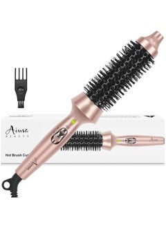 Aima Beauty Aima Beauty Hot Brush 1335mm Heated Curling Brush Makes Hair Smoother Softer Thermal Brush Get Natural Curls Easy to Use 30S Fast Heating Dual Voltage  60 Mins AutoOff Gold 