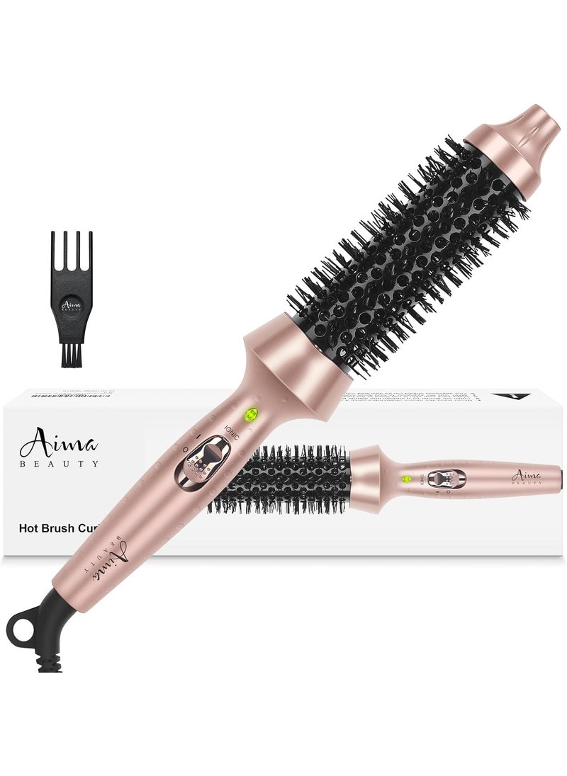 Aima Beauty Aima Beauty Hot Brush 1335mm Heated Curling Brush Makes Hair Smoother Softer Thermal Brush Get Natural Curls Easy to Use 30S Fast Heating Dual Voltage  60 Mins AutoOff Gold 