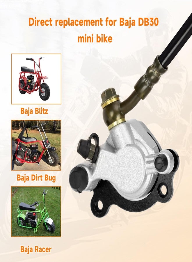 FVRITO 50 Inch Upgraded Left Hydraulic Disc Hand Brake Master Cylinder Caliper Assembly for 97cc 2.8HP Baja Doodle Bug DB30 Blitz Dirt Bug Racer Mini Bike Motorsports Go Karts - Image 4