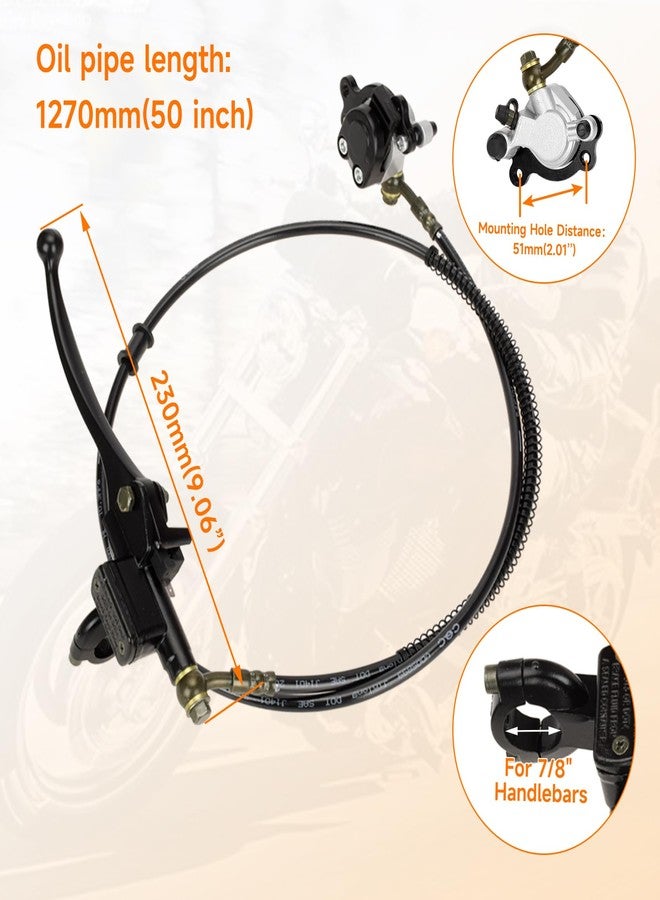 FVRITO 50 Inch Upgraded Left Hydraulic Disc Hand Brake Master Cylinder Caliper Assembly for 97cc 2.8HP Baja Doodle Bug DB30 Blitz Dirt Bug Racer Mini Bike Motorsports Go Karts - Image 3