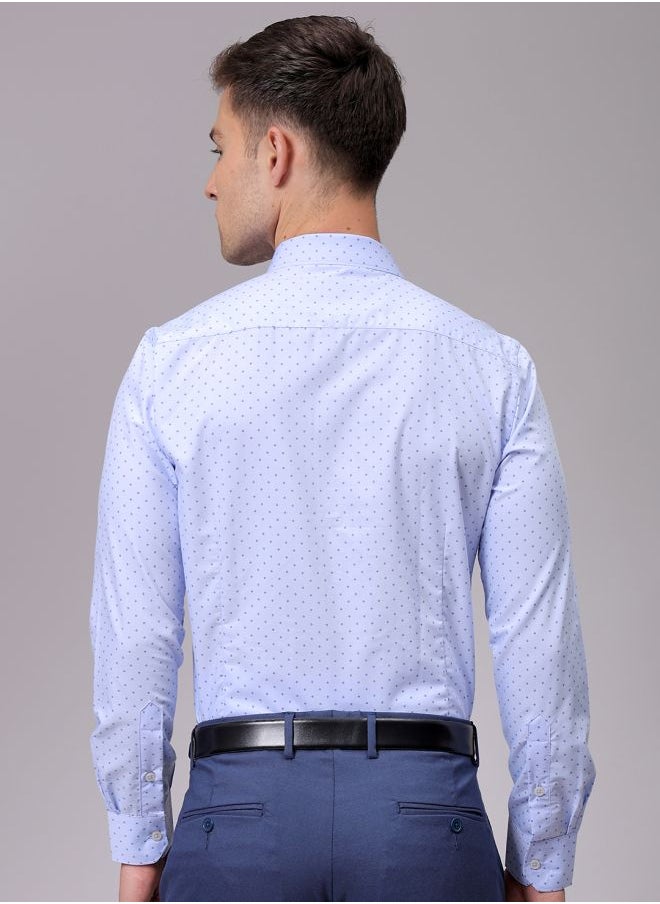 The Indian Garage Co Men Slim Fit Ditsy Printed Full Sleeves Cutaway Collar Formal Shirt  - Image 2