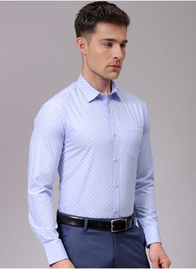 The Indian Garage Co Men Slim Fit Ditsy Printed Full Sleeves Cutaway Collar Formal Shirt  - Image 4
