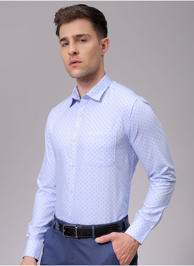 The Indian Garage Co Men Slim Fit Ditsy Printed Full Sleeves Cutaway Collar Formal Shirt  - Image 3