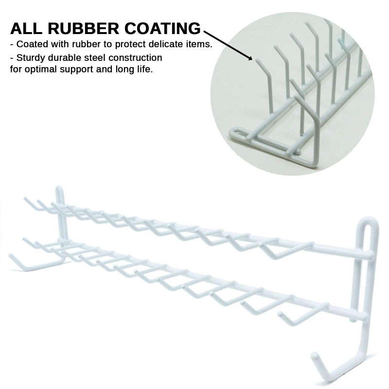 Huji Wall Mount Tie and Belt Rack Organizer, White (2 Pack) - Image 5