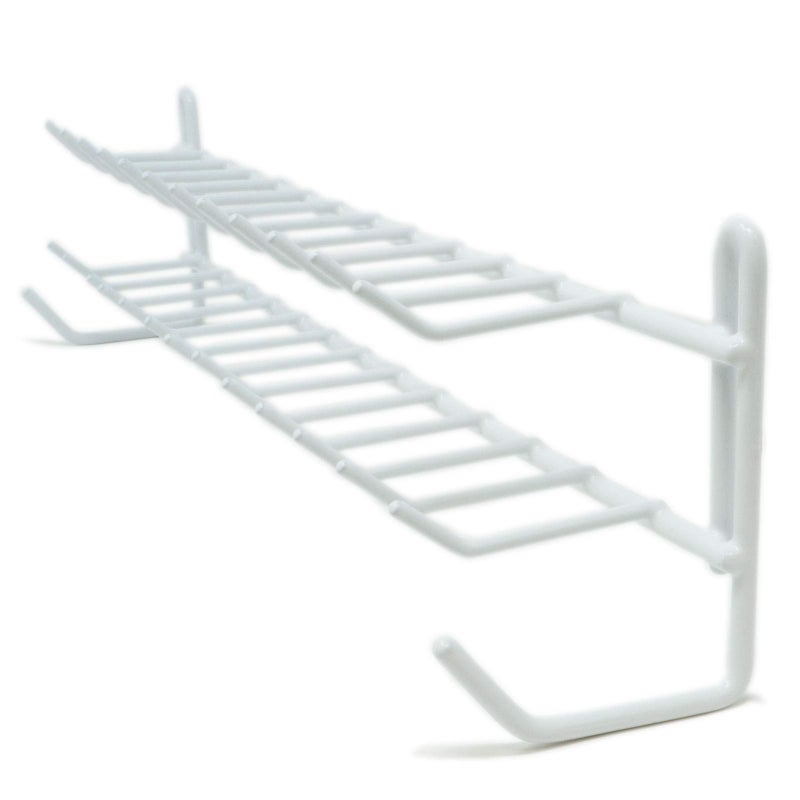 Huji Wall Mount Tie and Belt Rack Organizer, White (2 Pack) - Image 2