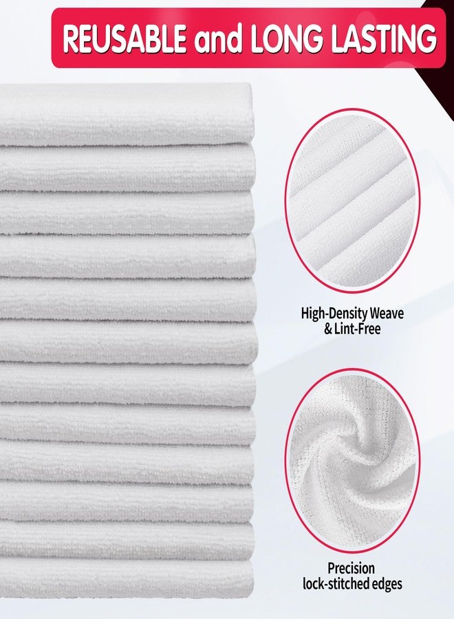 FIXSMITH White Microfiber Cleaning Cloth, Pack of 50, 16"X12" Cleaning Rags for Housekeeping and Kitchen, Reusable Shop Towels for Car, Lint Free, Scratch-Free, Highly Absorbent Microfiber Towels - Image 3