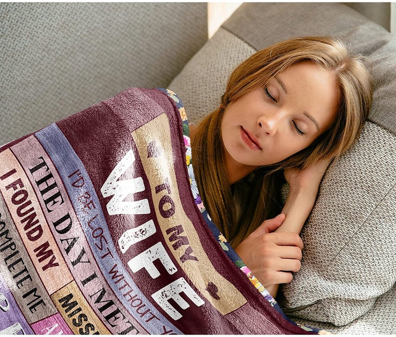 JTUOW Anniversary Birthday Gift for Her Wife Gifts from Husband Romantic I Love You Weeding Gift for Women to My Wife Blanket for Valentines Mothers Day Christmas (50x40in  Wife Gifts) - Image 3