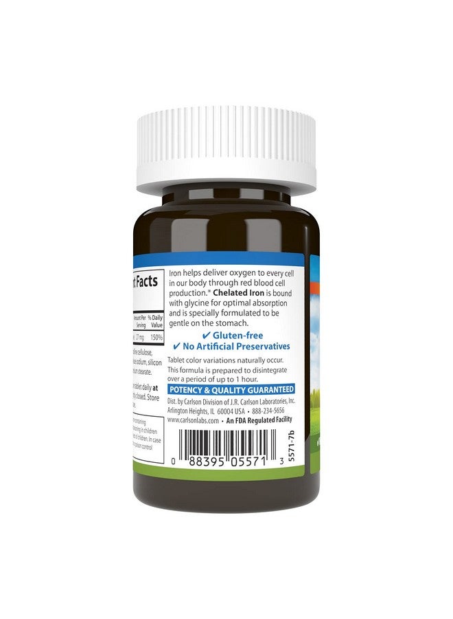 Carlson - Chelated Iron, 27 mg Superior Absorption, Blood Health, Energy Utilization & Optimal Wellness, 100 Tablets - Image 3