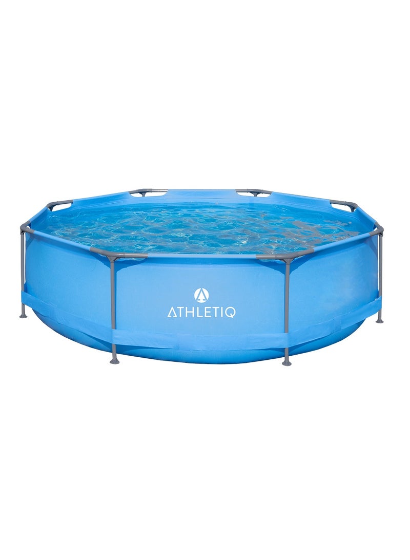 Athletiq Premium 3.05m Round Frame Swimming Pool Set with Filter Pump – Large Family Backyard Pool 4383L Capacity - Image 1
