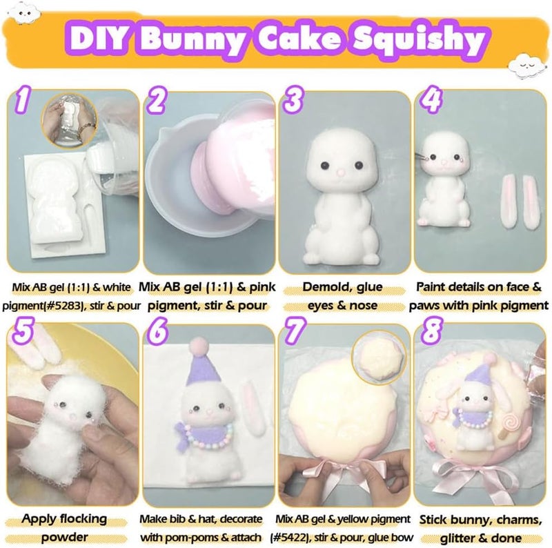 FUNSHOWCASE Bunny Fondant Silicone Mold 4" for Cake Decoration, Cupcake Topper, Clay Crafts - Image 4