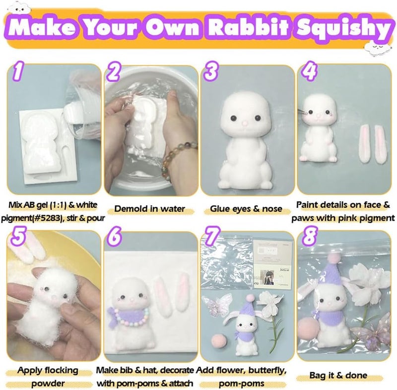 FUNSHOWCASE Bunny Fondant Silicone Mold 4" for Cake Decoration, Cupcake Topper, Clay Crafts - Image 5