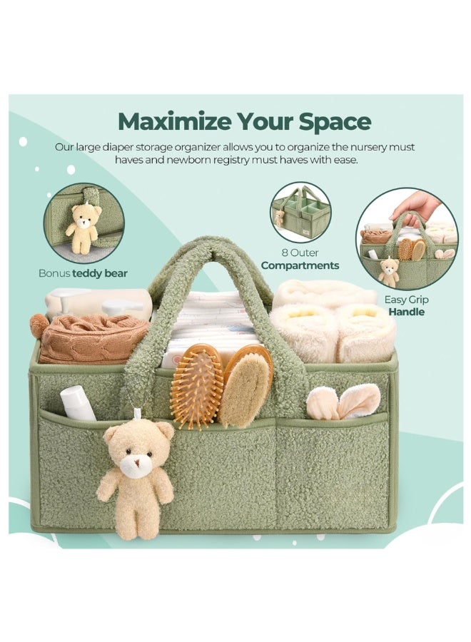 Sybil's Baby Diaper Caddy Organizer, Nursery Diaper Organizer, Car Caddy Organizer, Baby Storage Basket - Grey - Image 5