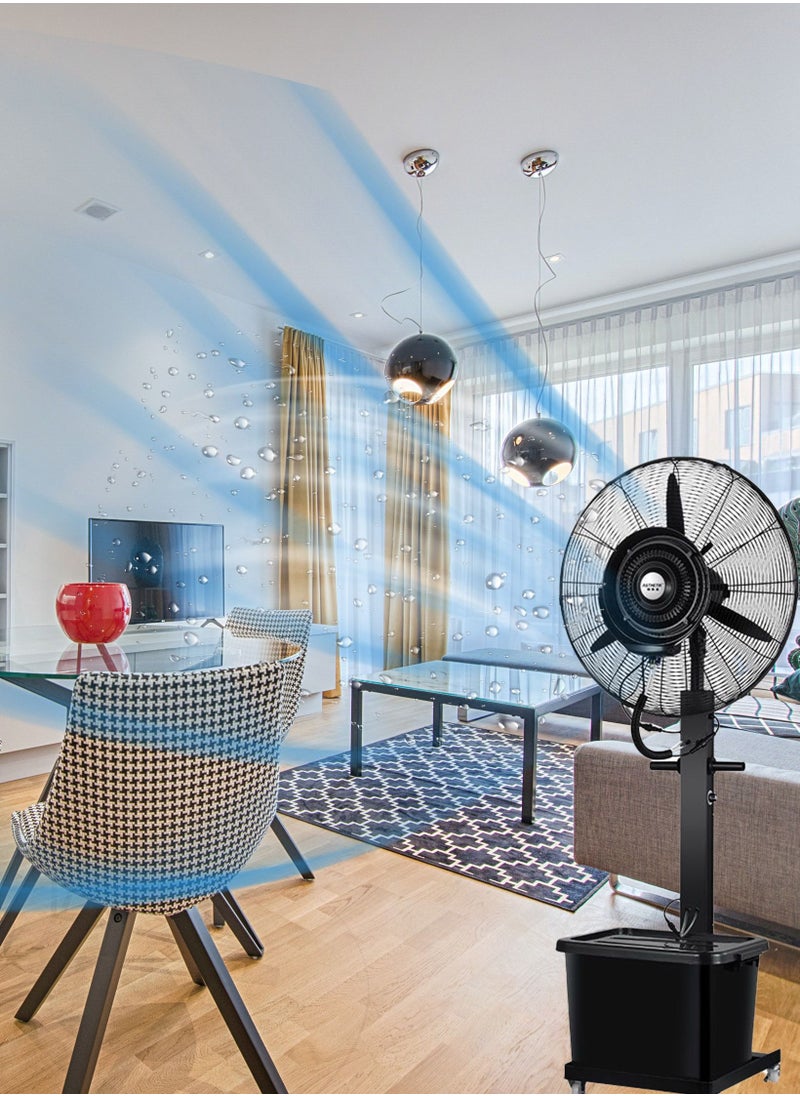 SUNRISE - 30 Inch Industrial Misting Fan, Stand Atomizing Fan, Heavy Duty Water Mist Fan,3 Cooling Speeds,42L Tank,Water Spray, Cooler Fan for Outdoor, Indoor, Garden, Warehouse Factory - Image 1