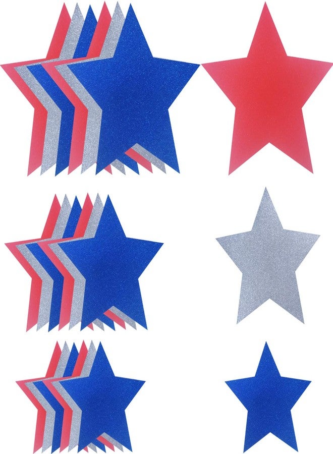 Aflyu Patriotic Star Cutouts Glitter Cutouts Kit 4th of July Decoration for Independence Day 45 Pieces - Image 3