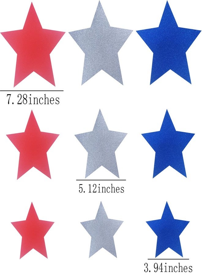 Aflyu Patriotic Star Cutouts Glitter Cutouts Kit 4th of July Decoration for Independence Day 45 Pieces - Image 2