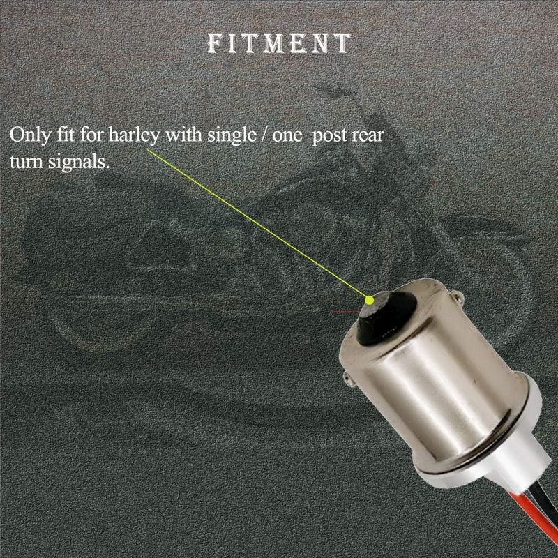 MotoParAcc DTR2017 1156 Rear LED Turn Signals with Smoked Lens Cover for Harley Motorcycles - Image 3