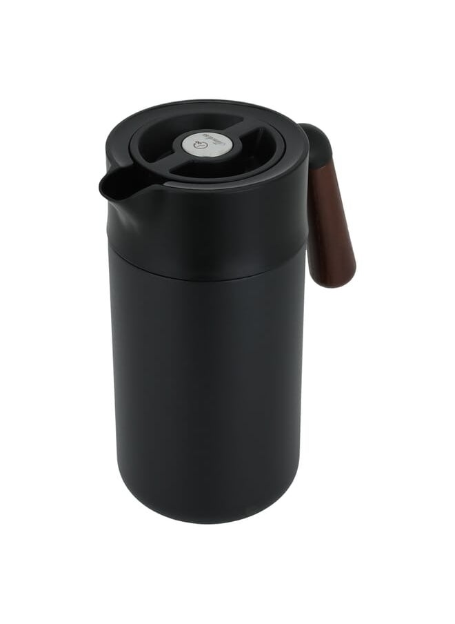 Tara Thermos Black With Wooden Handle 1.2L 