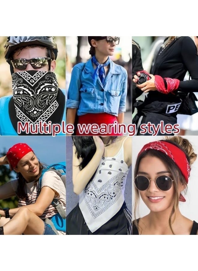 Beauenty 6 Pieces Bandanas for Men Women, Colorful Handkerchief and Neckerchief, Cotton Paisley Headbands Scarf Cowboy Bandana, Square Bandanas ideal for Hip-Hop Cycling Also as Handkerchief - Image 5