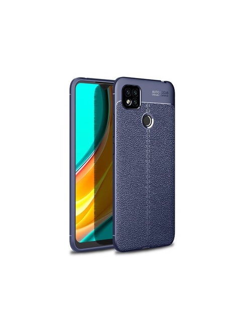 جراب سيليكون TPU لهاتف Xiaomi Redmi 9C، غطاء خلفي جلدي بتركيز تلقائي، حماية عالية متوافق مع Xiaomi Redmi 9C (6.53 بوصة) (أزرق)
