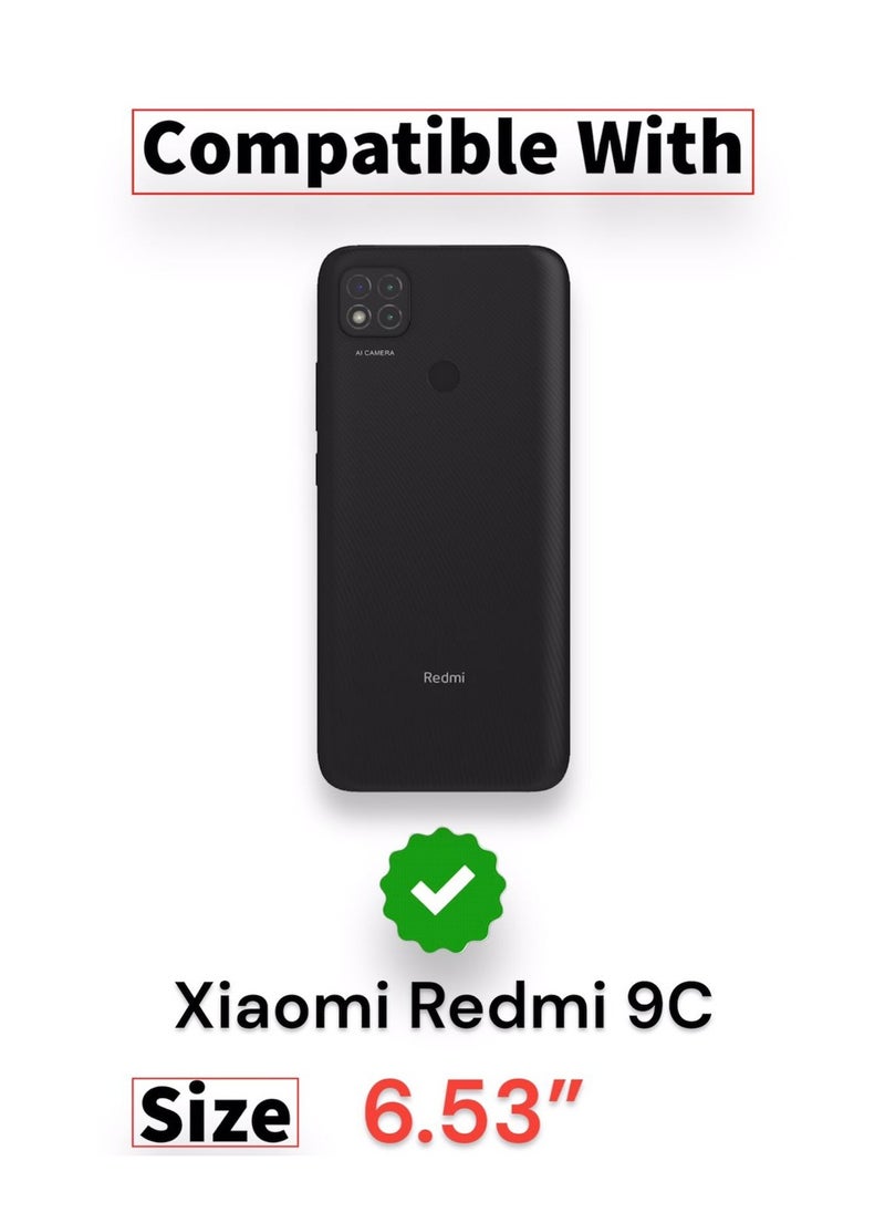 ماركة غير محددة - جراب سيليكون TPU لهاتف Xiaomi Redmi 9C، غطاء خلفي جلدي بتركيز تلقائي، حماية عالية متوافق مع Xiaomi Redmi 9C (6.53 بوصة) (أزرق) - Image 1
