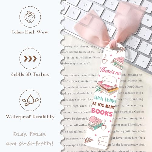 Dazoratix Book Lovers Acrylic Bookmarks - 45 Pcs Cute Acrylic Bookmark Blanks Clear Aesthetic Double-Sided Pastel Bookmark Making Kit UV DTF Transfer Stickers Yellow Pink Ribbon Women DIY Crafts Gifts - Image 4