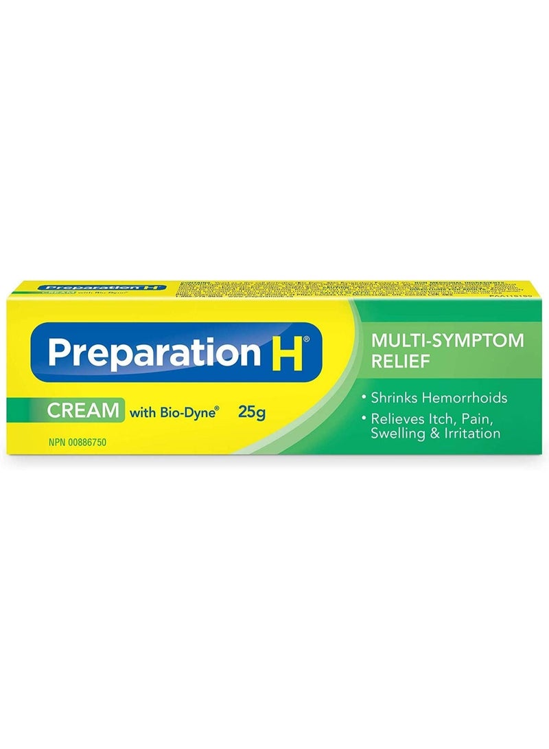 Preparation H Cream with Bio-Dyne Multi-Symptom Relief (25g)