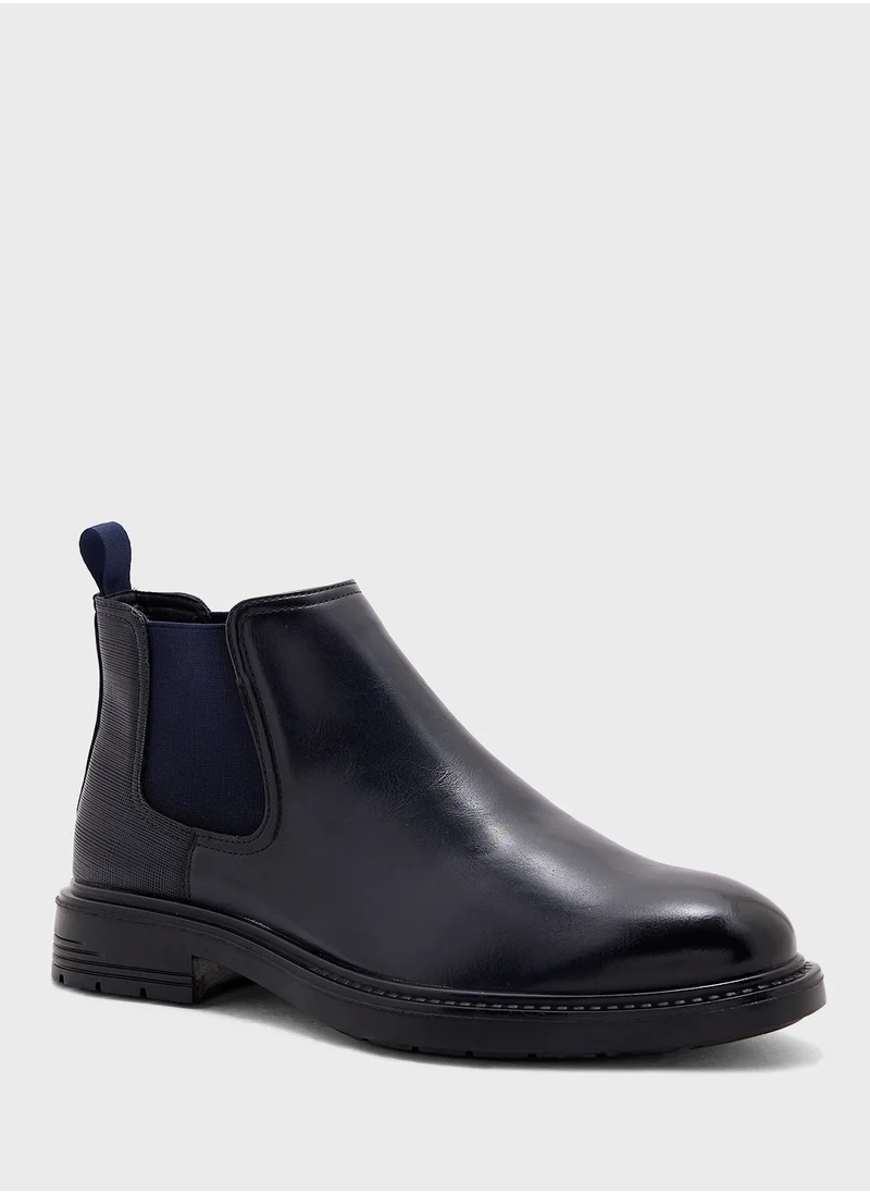 Robert Wood Textured Formal Chelsea Boots