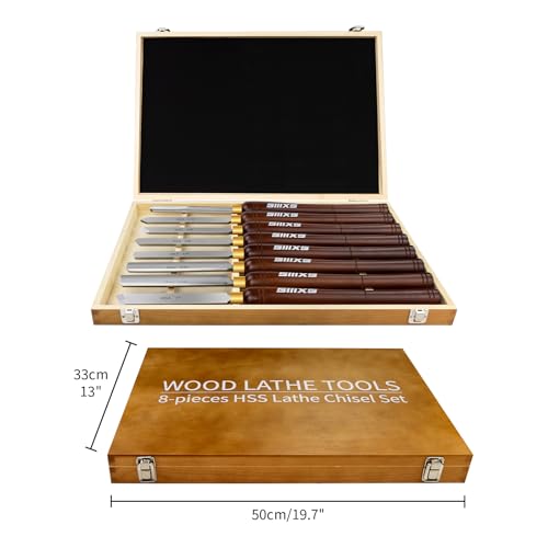 SIIIXS 8Pcs HSS Wood Turning Tools Lathe Chisel kit with Beech Handle and Wooden Box - Image 5