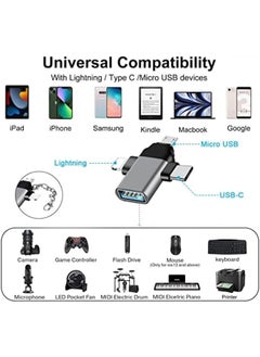 Generic Type C To Usb Adapter 3.0 Otg Female Lightning Micro Male Converter Accessories Compatible With Iphone Laptop Macbook Pro Ipad Pro Type C Devices Ipad Lg Android Camera Card Reader  - Image 3